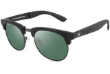 Foldies Tortoise Shell with Polarized Black Lens Folding Browlines | Matte Black / Classic Green Lens