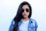 Foldies Silver with Polarized Black Lens Folding Aviators | Silver / Black