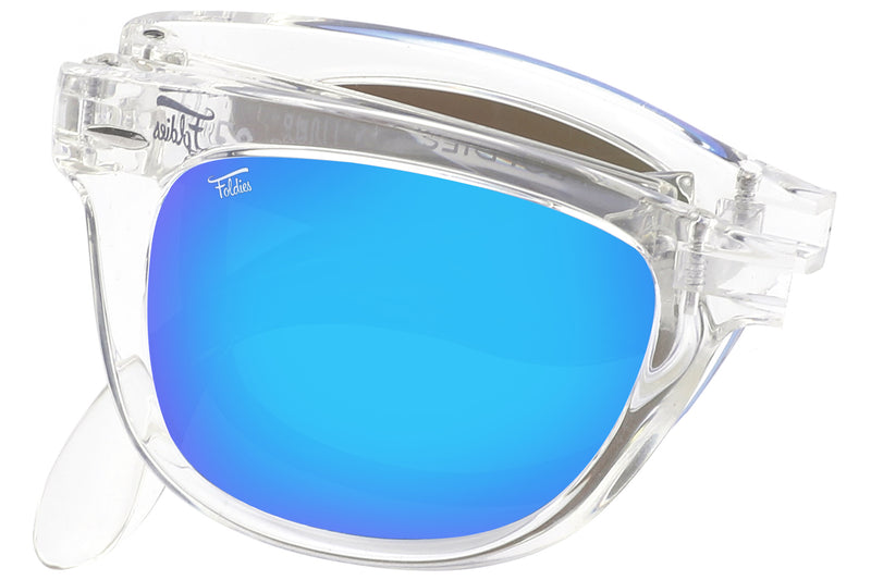 Foldies Clear with Polarized Blue Mirror Lens Folding Classics | Clear / Blue Mirror