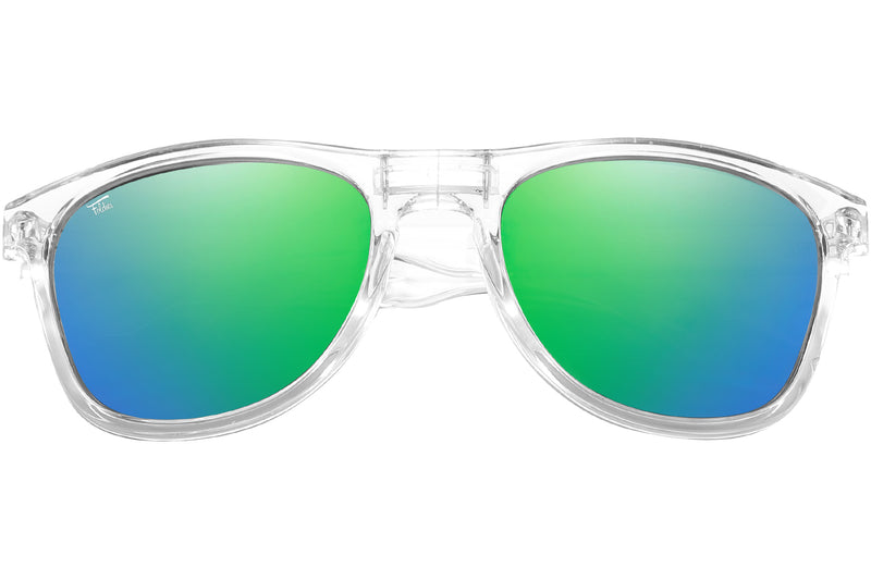 Foldies Clear Frame Remix with Polarized Lens | Clear x Green Mirror