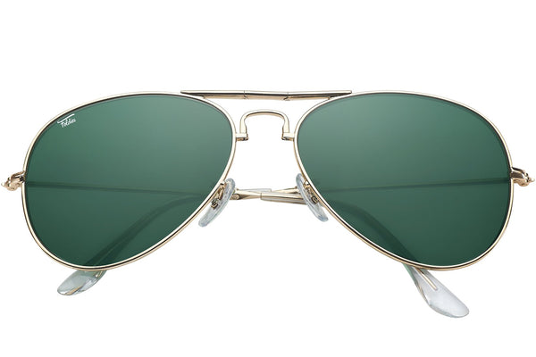 Foldies Gold with Polarized Classic Green Lens Folding Aviators | Gold / Classic Green