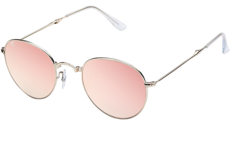 Foldies Gold with Polarized Copper Mirror Lens Folding Rounds | Gold / Copper Mirror Lens