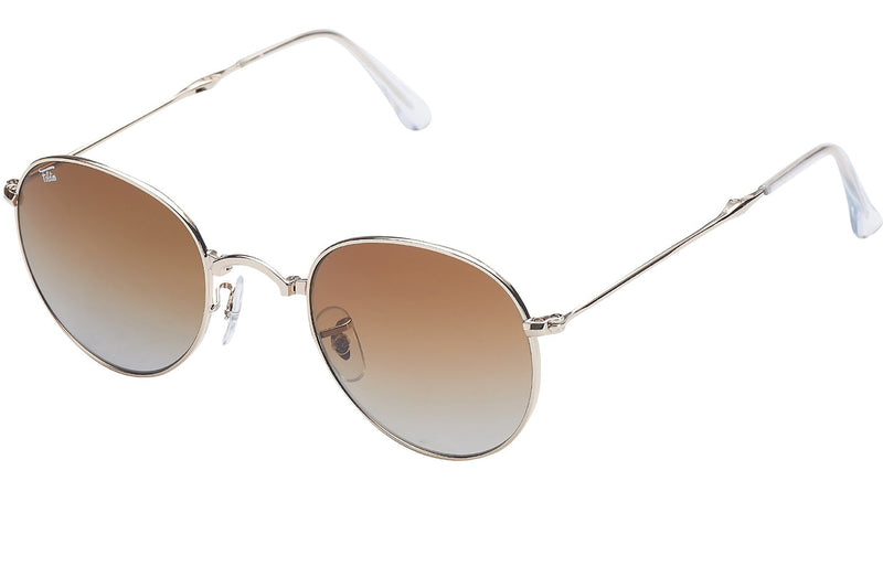 Foldies Gold with Polarized Gradient Brown Lens Folding Rounds | Gold / Gradient Brown Lens