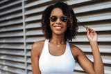 Foldies Gold with Polarized Gradient Brown Lens Folding Aviators | Gold / Gradient Brown
