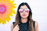 Foldies Gold with Polarized Pink Mirror Lens Folding Aviators | Gold / Pink Mirror