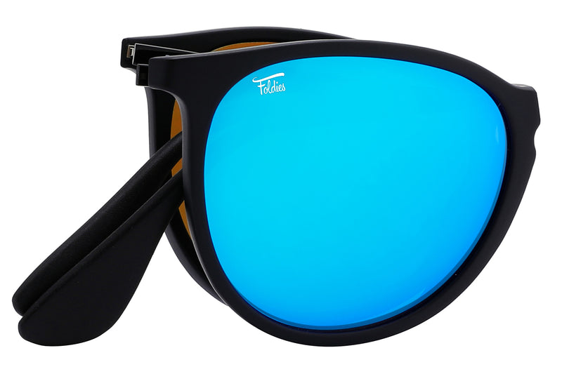 Foldies Folding Milanos | Matte Black / Mirror Blue