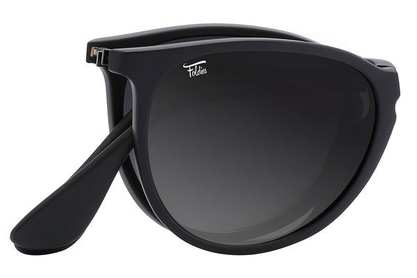 Foldies Folding Polarized Milanos | Matte Black / Gradient Gray