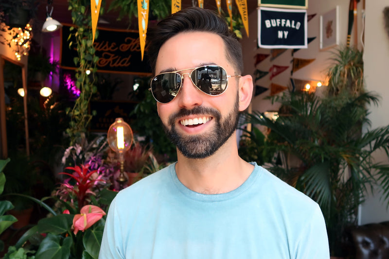 Foldies Gold with Polarized Classic Green Lens Folding Aviators | Gold / Classic Green