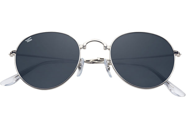 Foldies Silver with Polarized Black Lens Folding Rounds | Silver / Black Lens